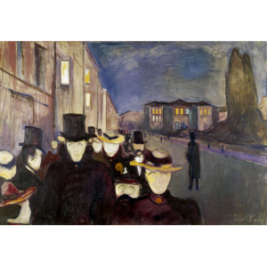 Edvard Munch - Seara pe strada Karl Johan